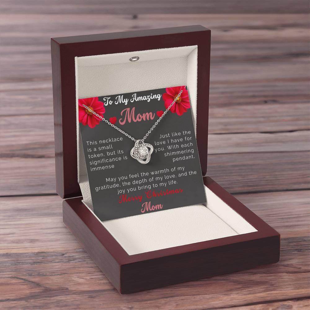 Custom Christmas Necklace Gift To Mom - Love Knot Necklace To My Amazing Mom - Giftsmojo