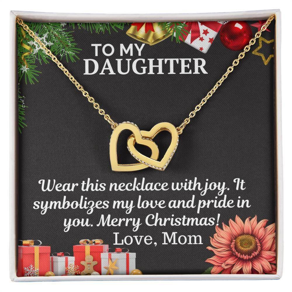 Gift To My Daughter from Mom - Interlocking Hearts Necklace - Giftsmojo