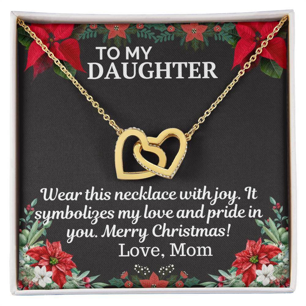 Gift To My Daughter from Mom - Interlocking Hearts Necklace - Giftsmojo