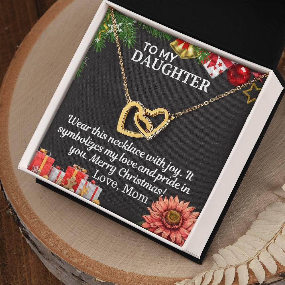 Gift To My Daughter from Mom - Interlocking Hearts Necklace - Giftsmojo