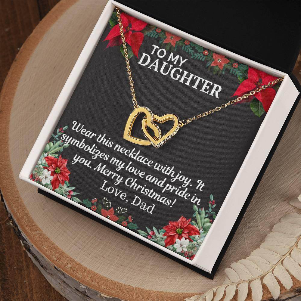 Gift To My Daughter from Dad - Interlocking Hearts Necklace - Giftsmojo