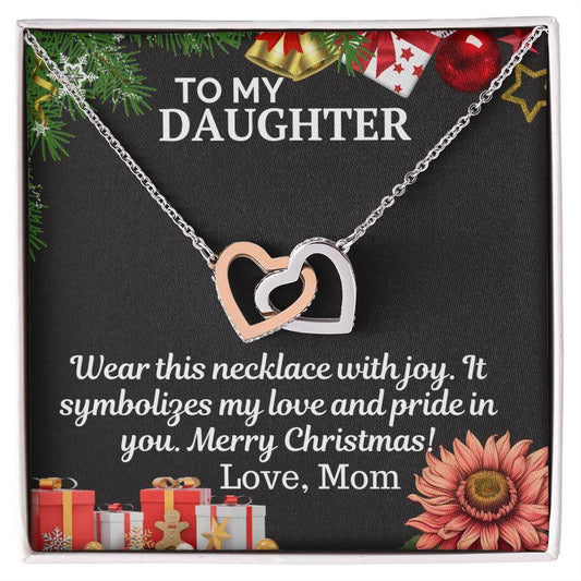 Gift To My Daughter from Mom - Interlocking Hearts Necklace - Giftsmojo