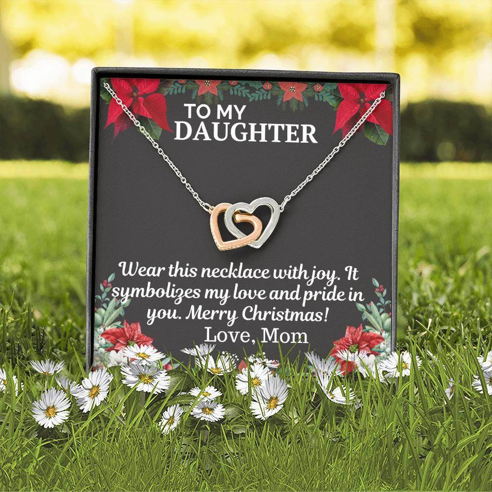 Gift To My Daughter from Mom - Interlocking Hearts Necklace - Giftsmojo