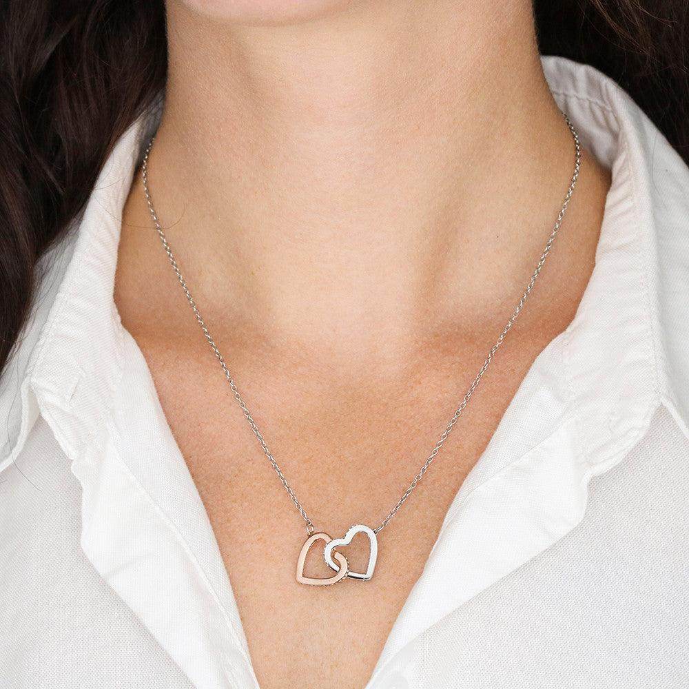 Gift To My Daughter from Dad - Interlocking Hearts Necklace - Giftsmojo