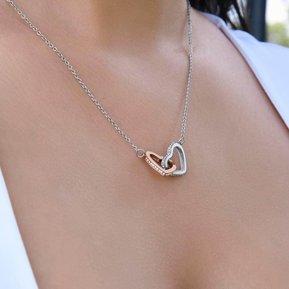 Gift To My Daughter from Dad - Interlocking Hearts Necklace - Giftsmojo
