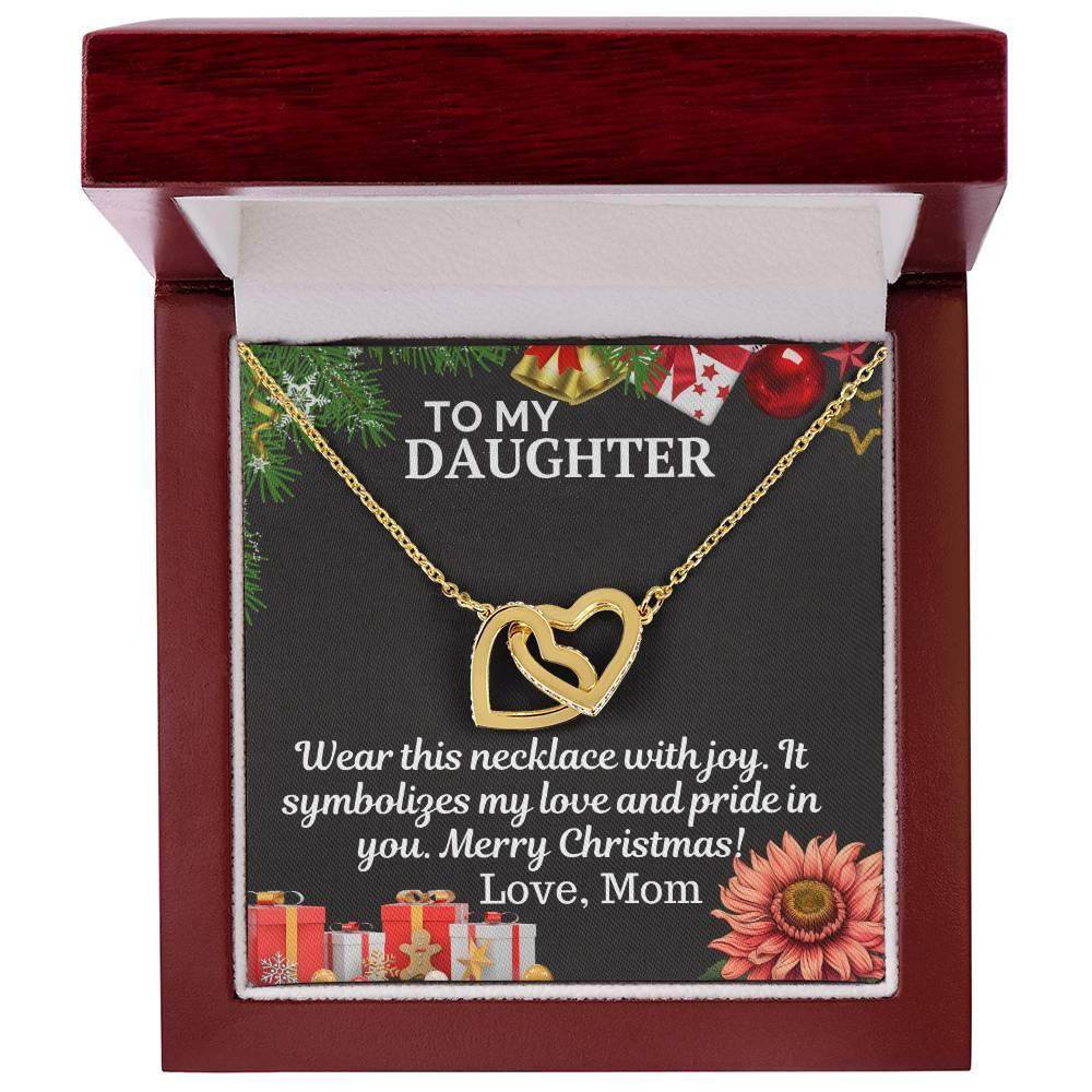 Gift To My Daughter from Mom - Interlocking Hearts Necklace - Giftsmojo