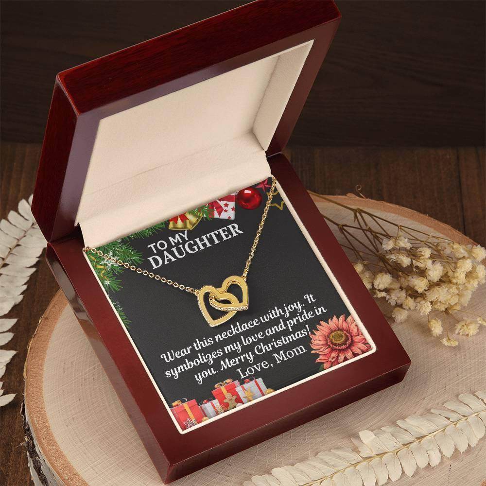 Gift To My Daughter from Mom - Interlocking Hearts Necklace - Giftsmojo