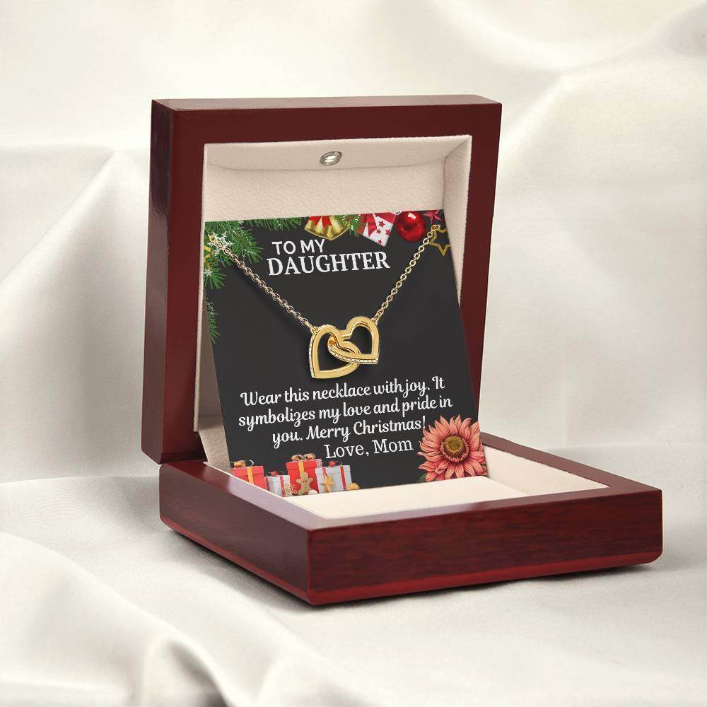 Gift To My Daughter from Mom - Interlocking Hearts Necklace - Giftsmojo