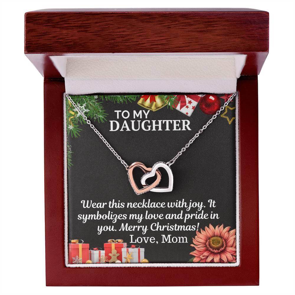 Gift To My Daughter from Mom - Interlocking Hearts Necklace - Giftsmojo