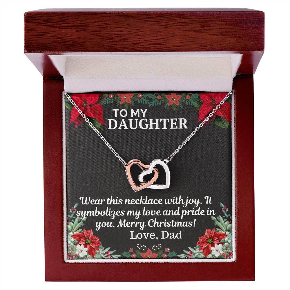 Gift To My Daughter from Dad - Interlocking Hearts Necklace - Giftsmojo