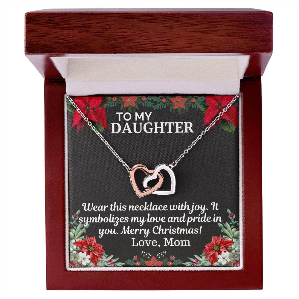 Gift To My Daughter from Mom - Interlocking Hearts Necklace - Giftsmojo