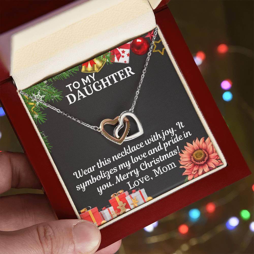 Gift To My Daughter from Mom - Interlocking Hearts Necklace - Giftsmojo