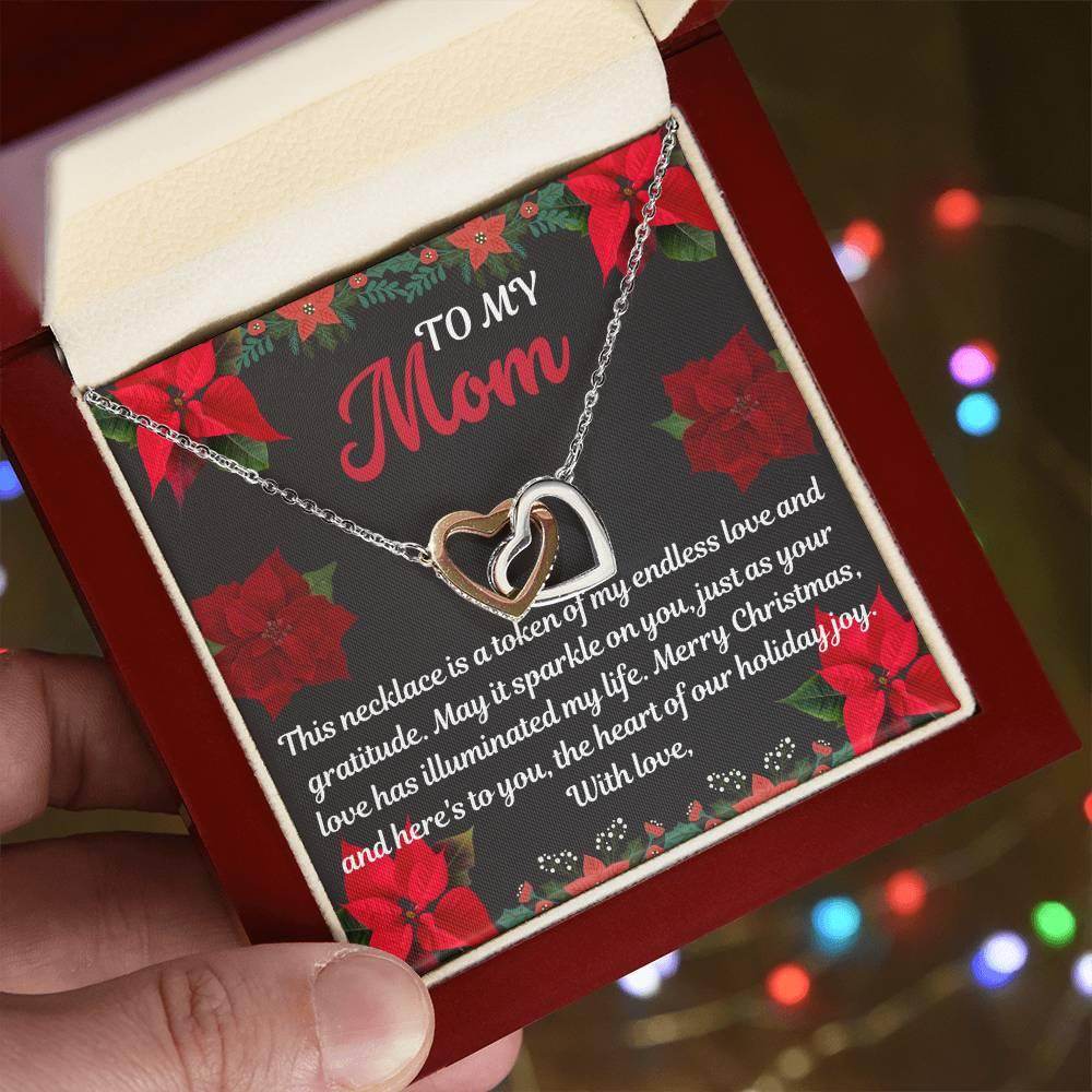 Necklace Gift To Mom Interlocking Hearts - Giftsmojo