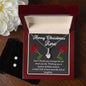 Personalized Merry Christmas Rose Alluring Beauty Necklace Set - Giftsmojo