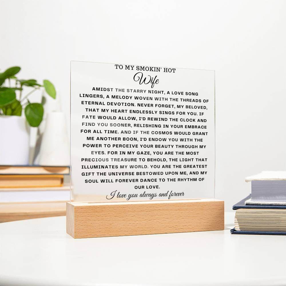 Square Acrylic Plaque Gift for Wife - Giftsmojo