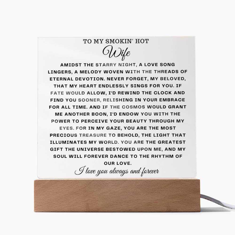 Square Acrylic Plaque Gift for Wife - Giftsmojo