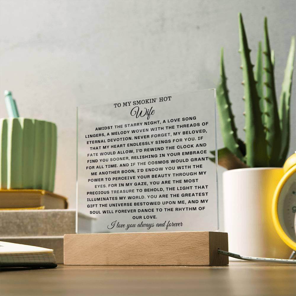 Square Acrylic Plaque Gift for Wife - Giftsmojo