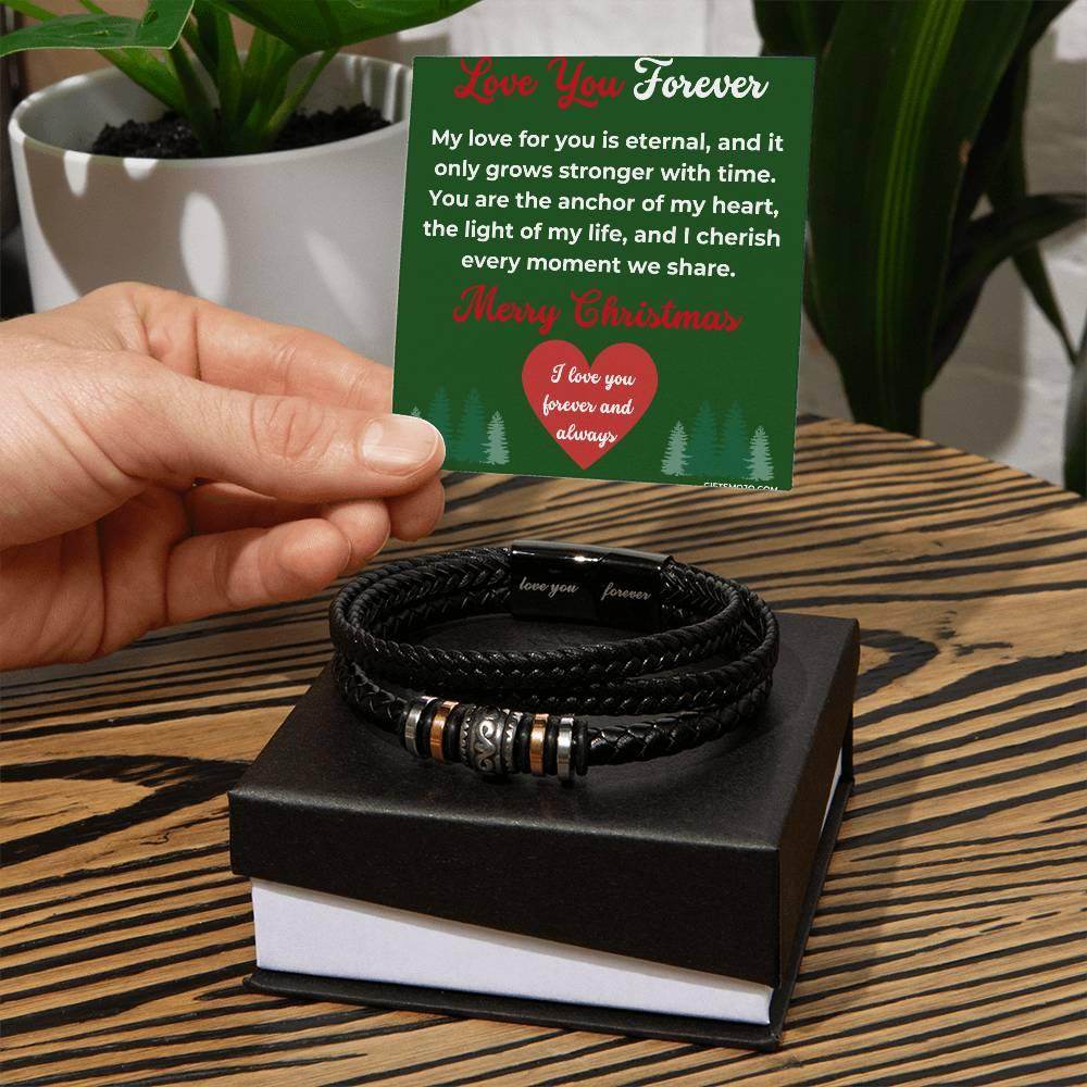 Merry Christmas Bracelet I Love you forever Men's Bracelet - Giftsmojo