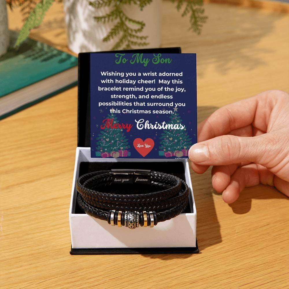 Merry Christmas To My Son Bracelet - Love You For Ever Bracelet - Giftsmojo