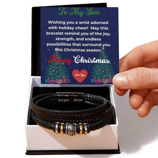 Merry Christmas To My Son Bracelet - Love You For Ever Bracelet - Giftsmojo