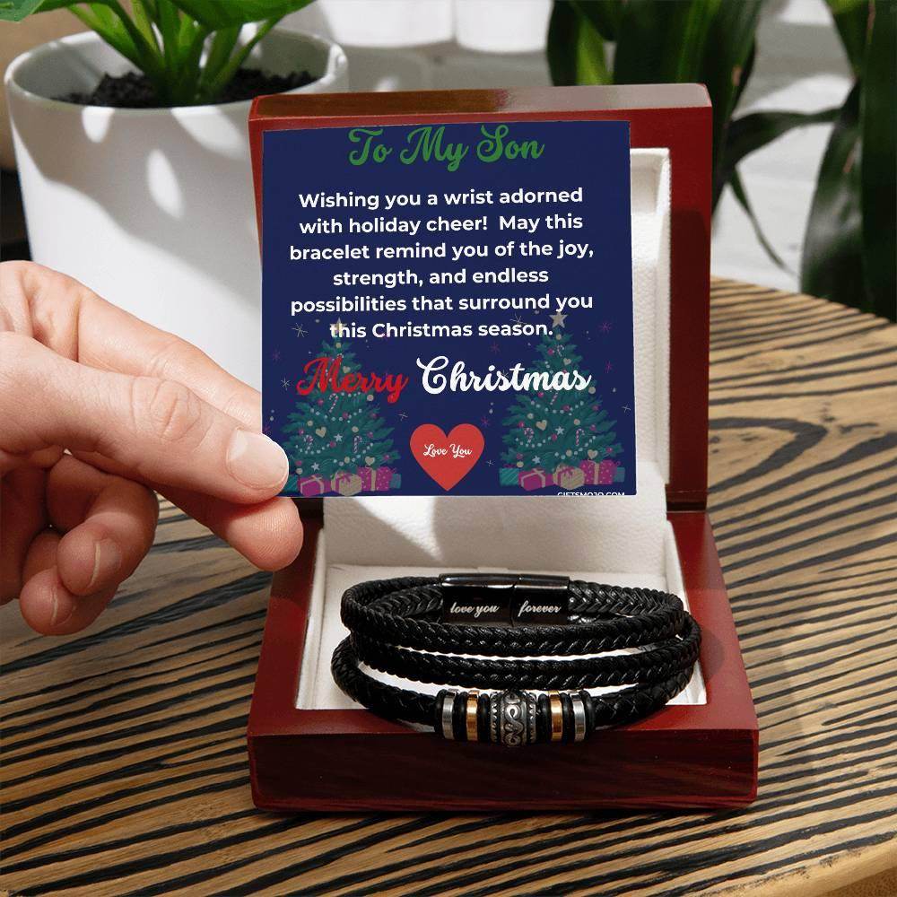 Merry Christmas To My Son Bracelet - Love You For Ever Bracelet - Giftsmojo