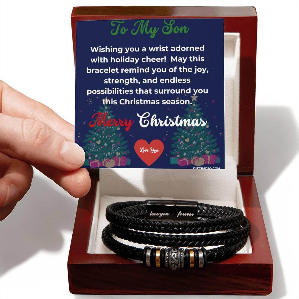 Merry Christmas To My Son Bracelet - Love You For Ever Bracelet - Giftsmojo