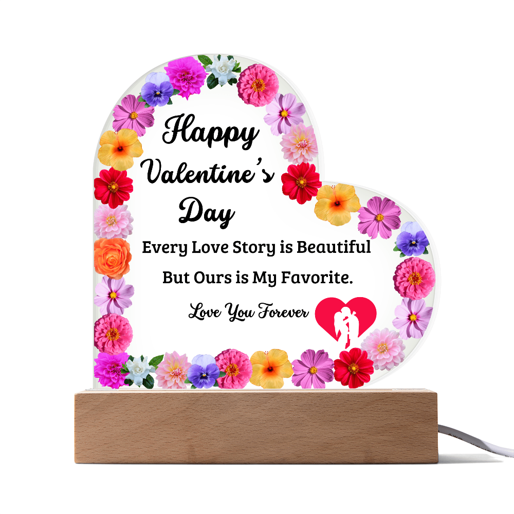 Couple's Valentine Heart Acrylic Plaque