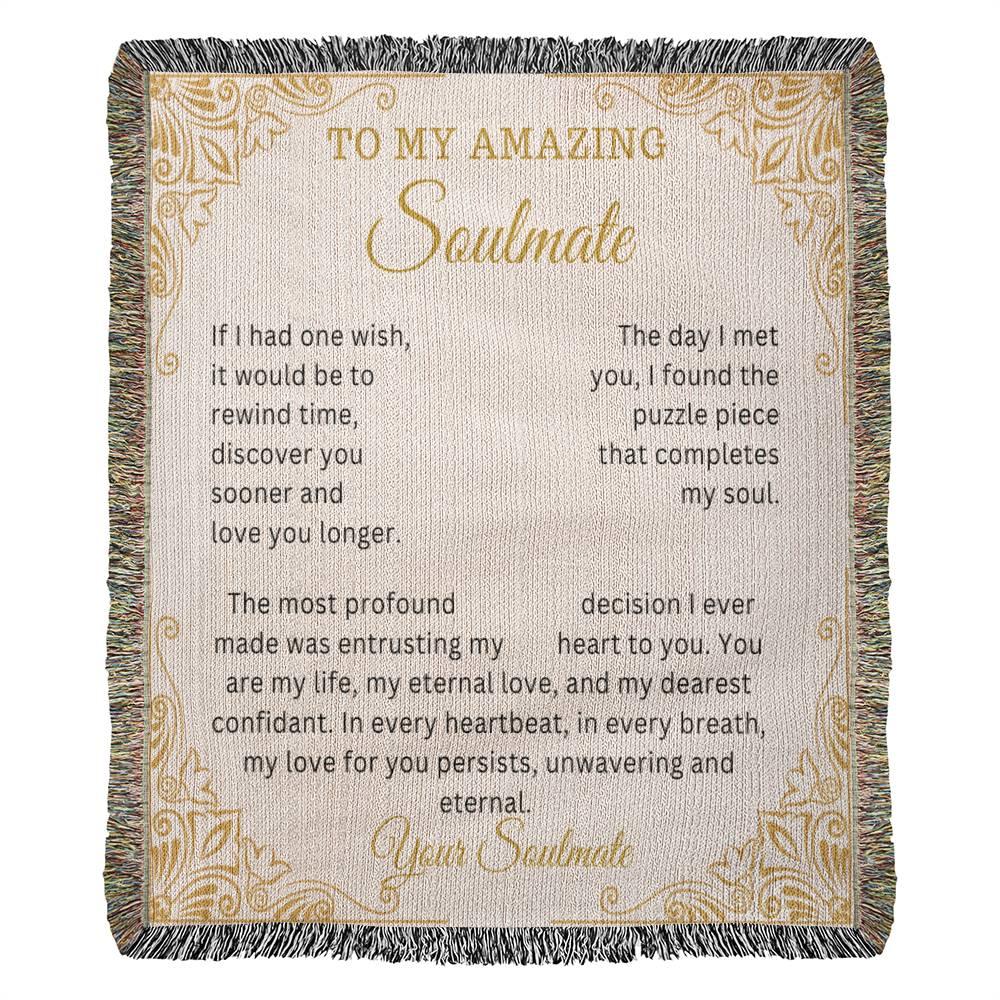 Custom Blanket For Wife Soulmate Heirloom Woven Blanket