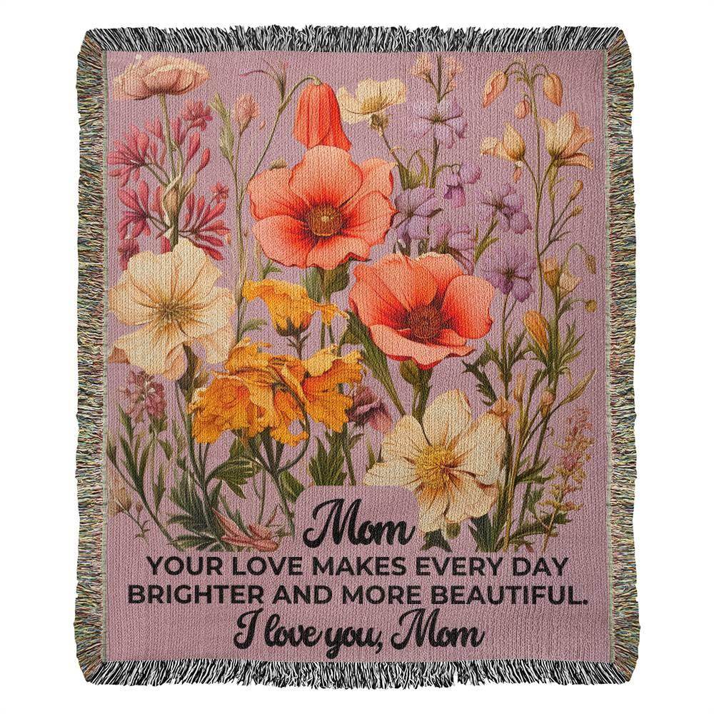 Floral Heirloom Woven Blanket for Mom: Blooms of Love and Comfort - Giftsmojo