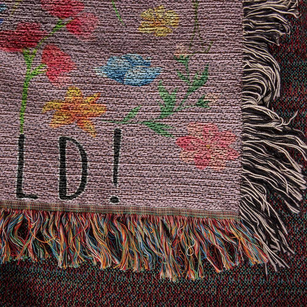 Stay Wild Floral Heirloom Woven Blanket - Great Gift for Flower Lovers or Nature Lovers - Giftsmojo