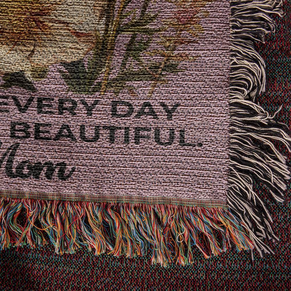 Floral Heirloom Woven Blanket for Mom: Blooms of Love and Comfort - Giftsmojo