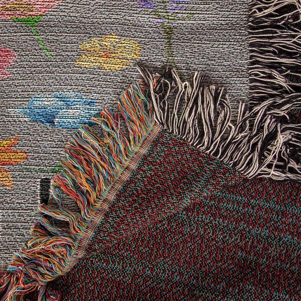 Stay Wild Floral Heirloom Woven Blanket: Embrace the Untamed Beauty - Giftsmojo