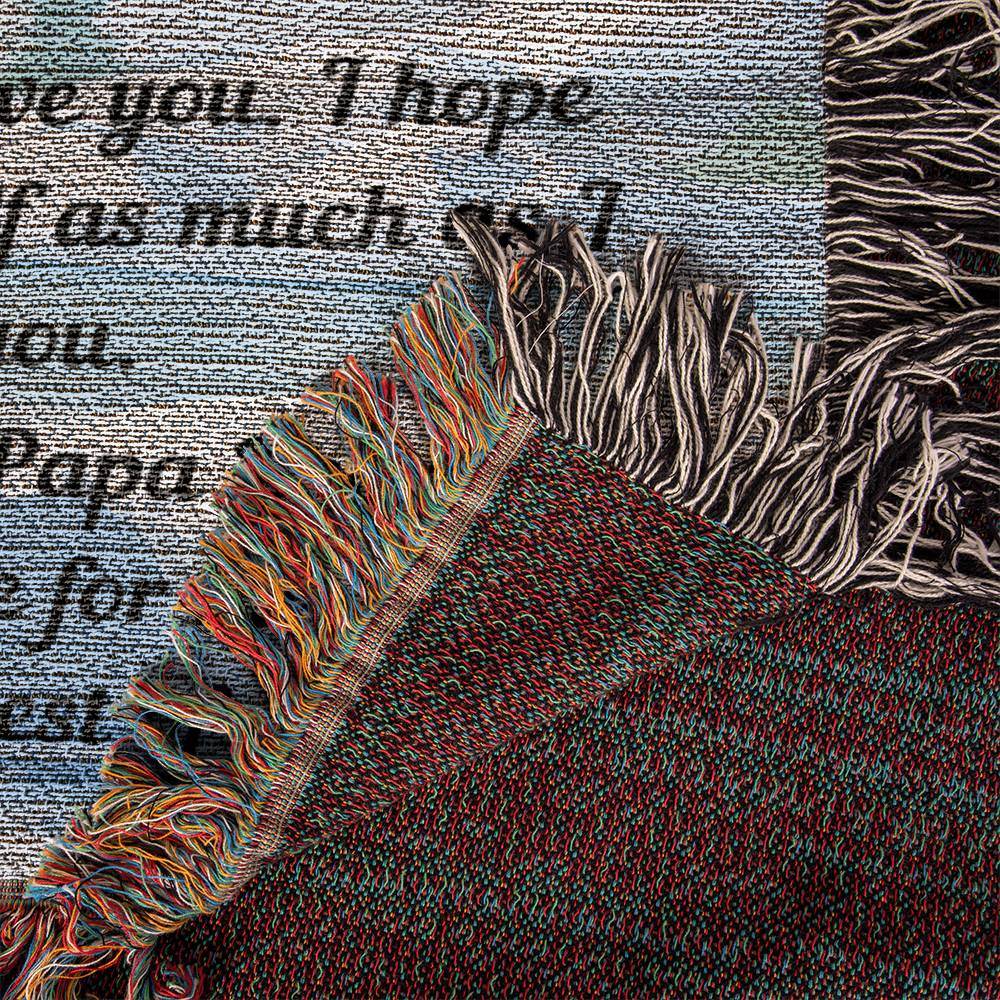 Personalized Papa Bear Milestone Blanket - Heirloom Woven Blanket - Giftsmojo