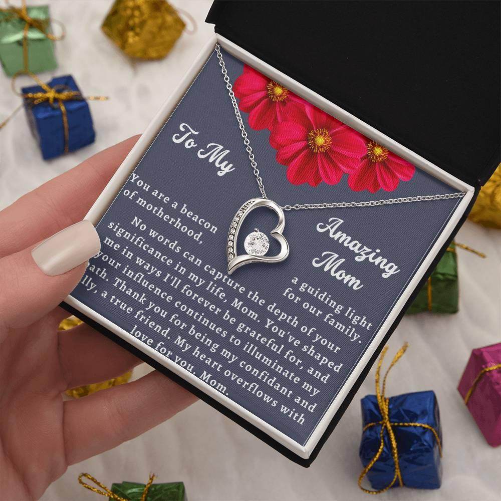 Custom Christmas Necklace Gift To Mom - Forever Love Necklace To My Amazing Mom - Giftsmojo