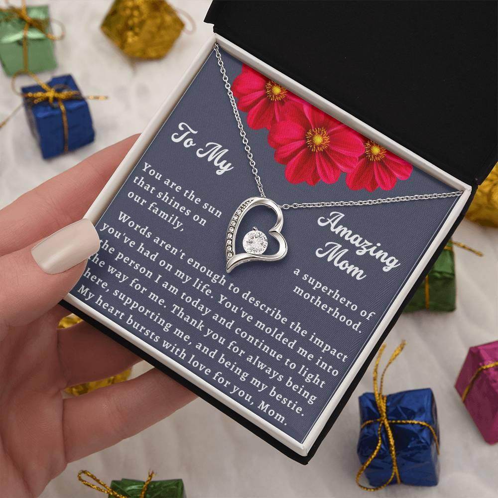 Custom Necklace Gift To Mom for Christmas - Forever Love Necklace To My Amazing Mom - Giftsmojo