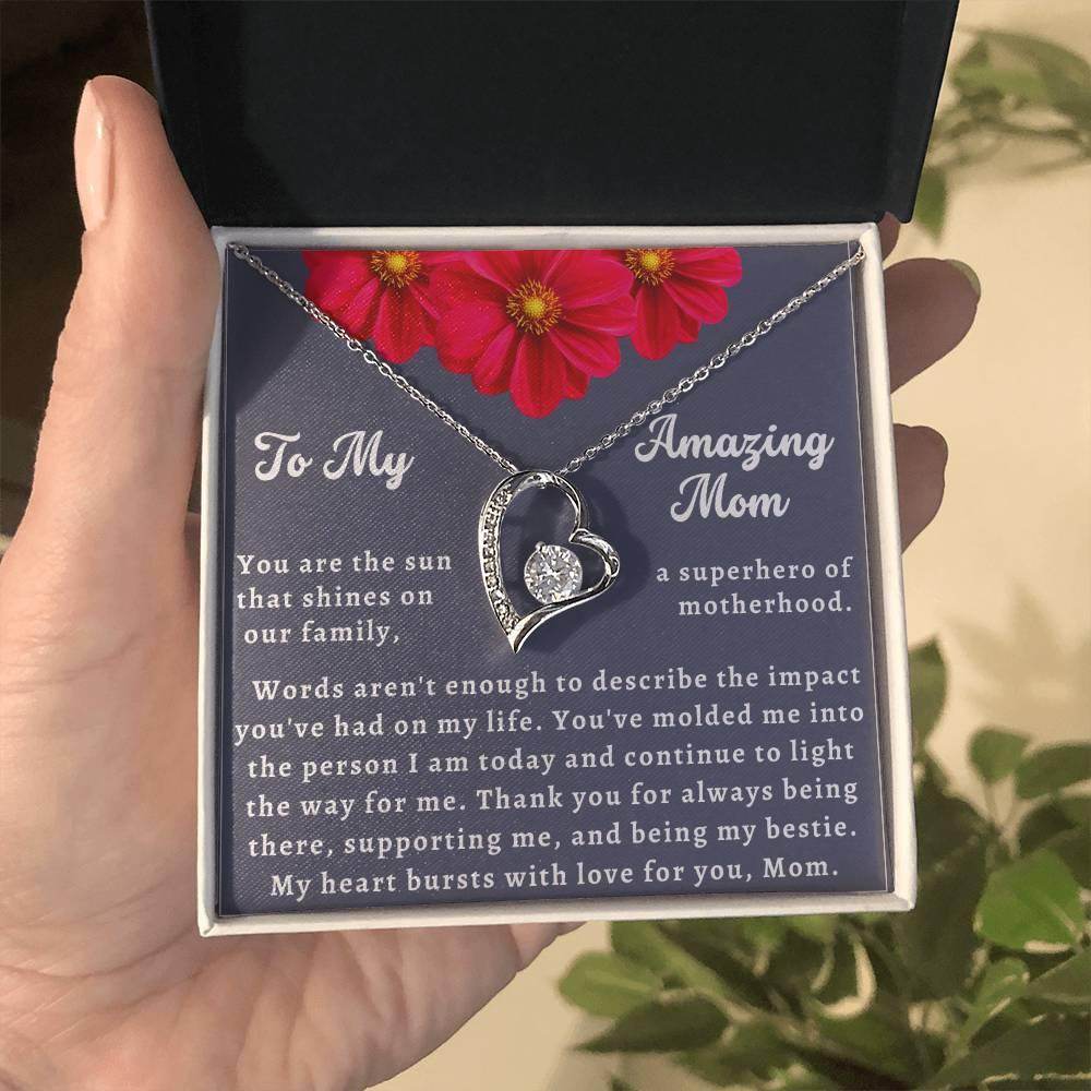 Custom Necklace Gift To Mom for Christmas - Forever Love Necklace To My Amazing Mom - Giftsmojo