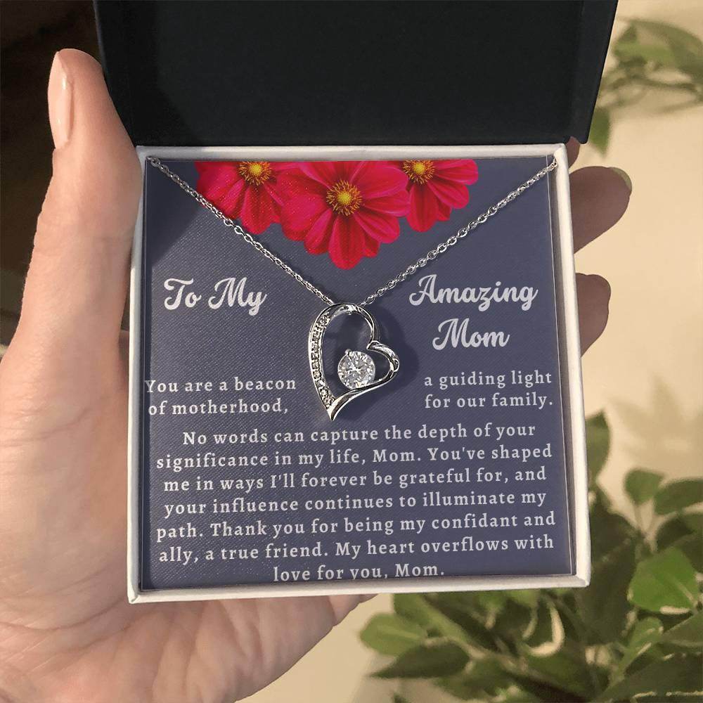 Custom Christmas Necklace Gift To Mom - Forever Love Necklace To My Amazing Mom - Giftsmojo