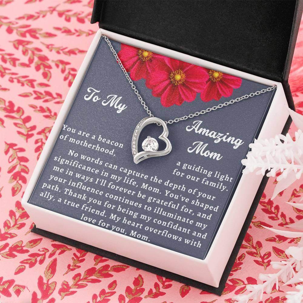 Custom Christmas Necklace Gift To Mom - Forever Love Necklace To My Amazing Mom - Giftsmojo