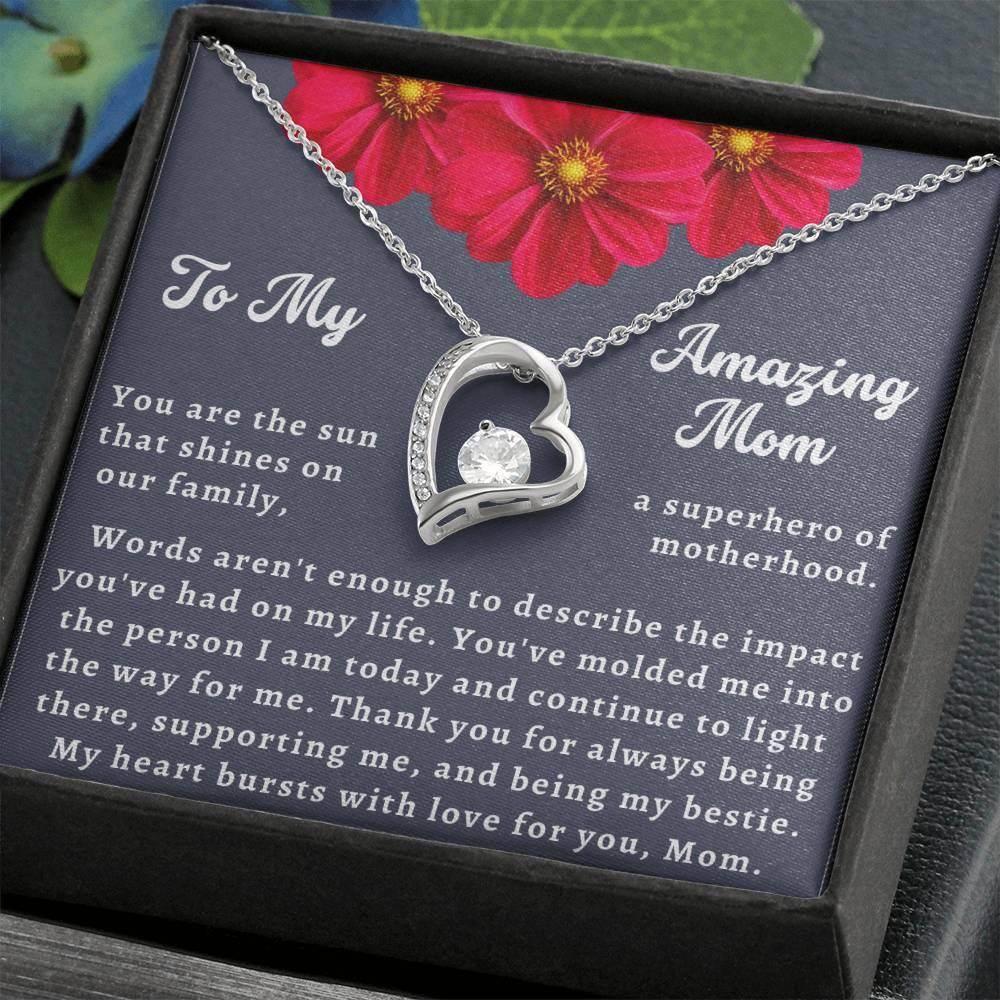 Custom Necklace Gift To Mom for Christmas - Forever Love Necklace To My Amazing Mom - Giftsmojo