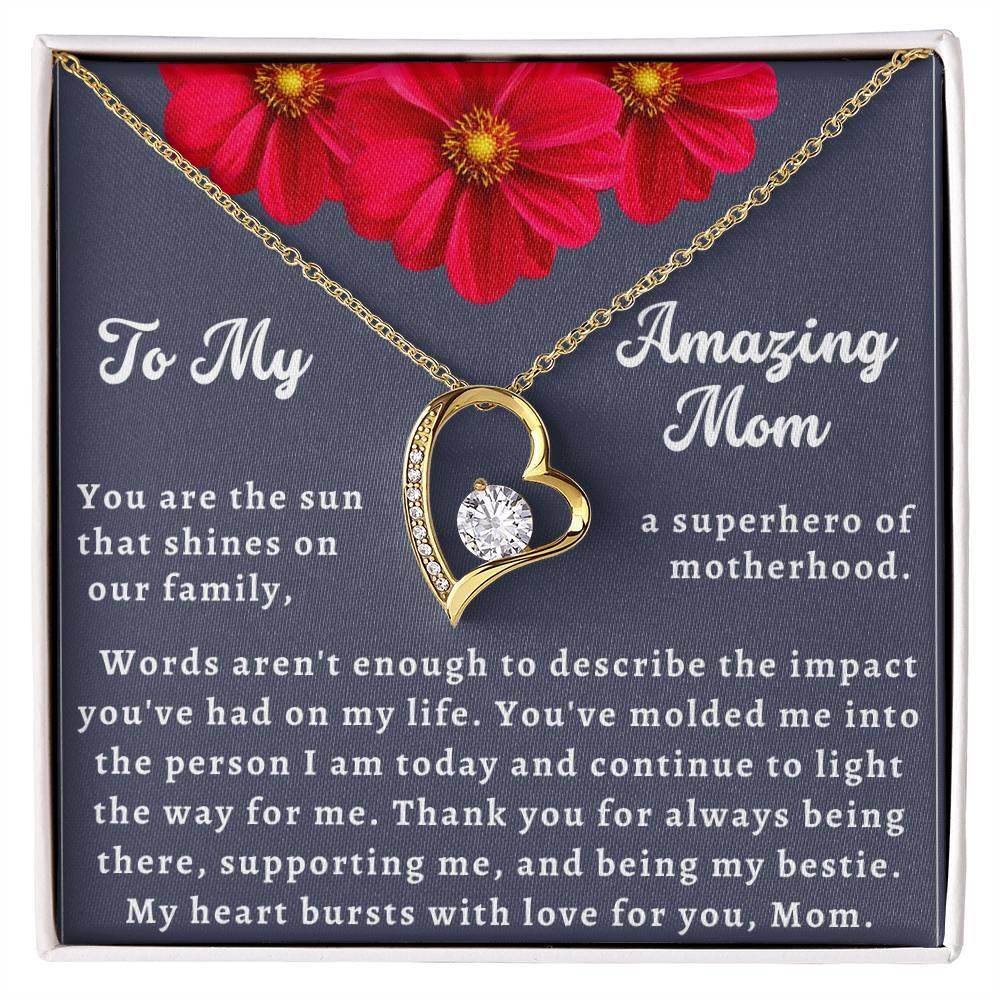 Custom Necklace Gift To Mom for Christmas - Forever Love Necklace To My Amazing Mom - Giftsmojo