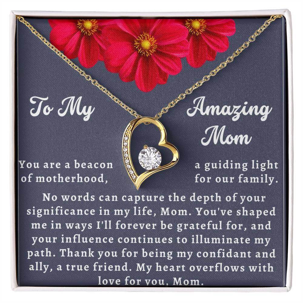 Custom Christmas Necklace Gift To Mom - Forever Love Necklace To My Amazing Mom - Giftsmojo
