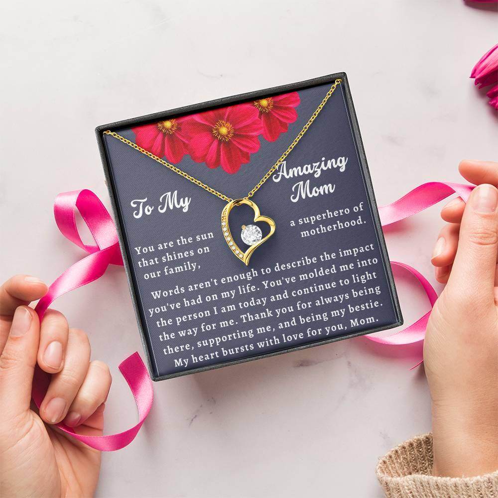 Custom Necklace Gift To Mom for Christmas - Forever Love Necklace To My Amazing Mom - Giftsmojo