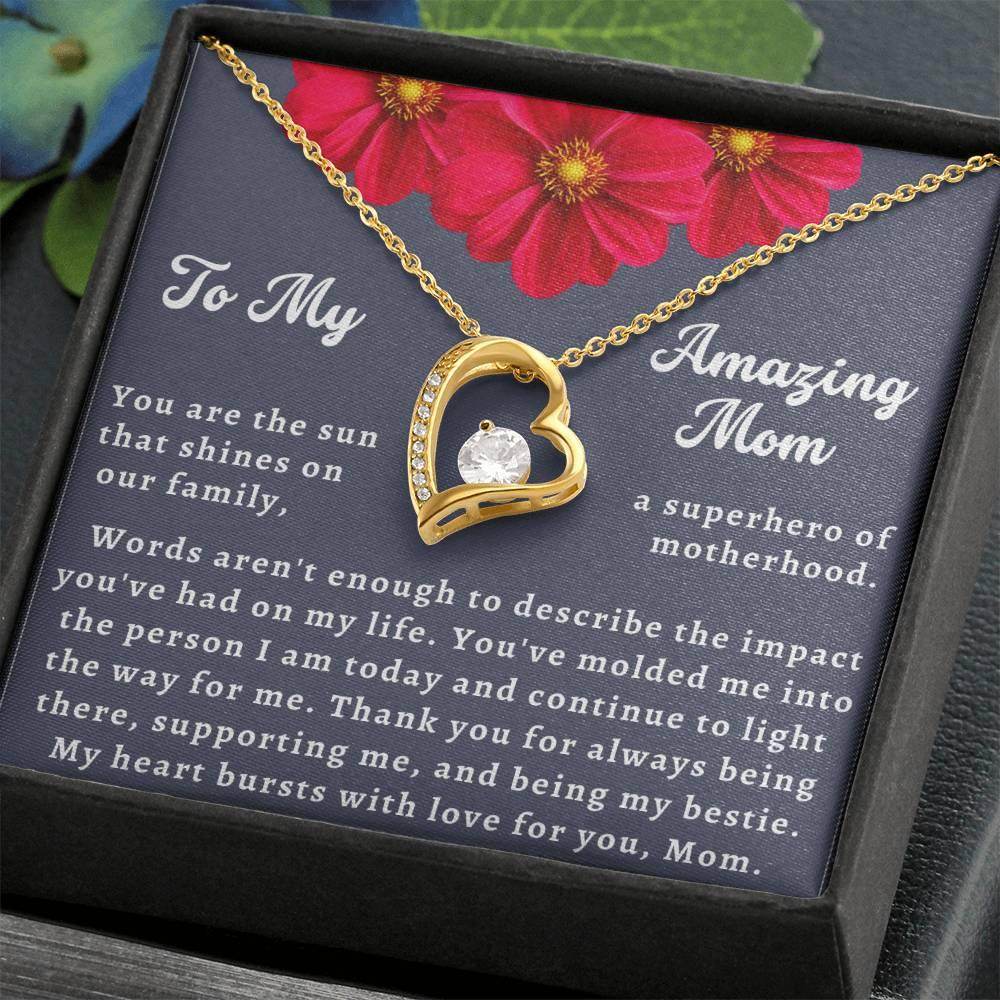 Custom Necklace Gift To Mom for Christmas - Forever Love Necklace To My Amazing Mom - Giftsmojo