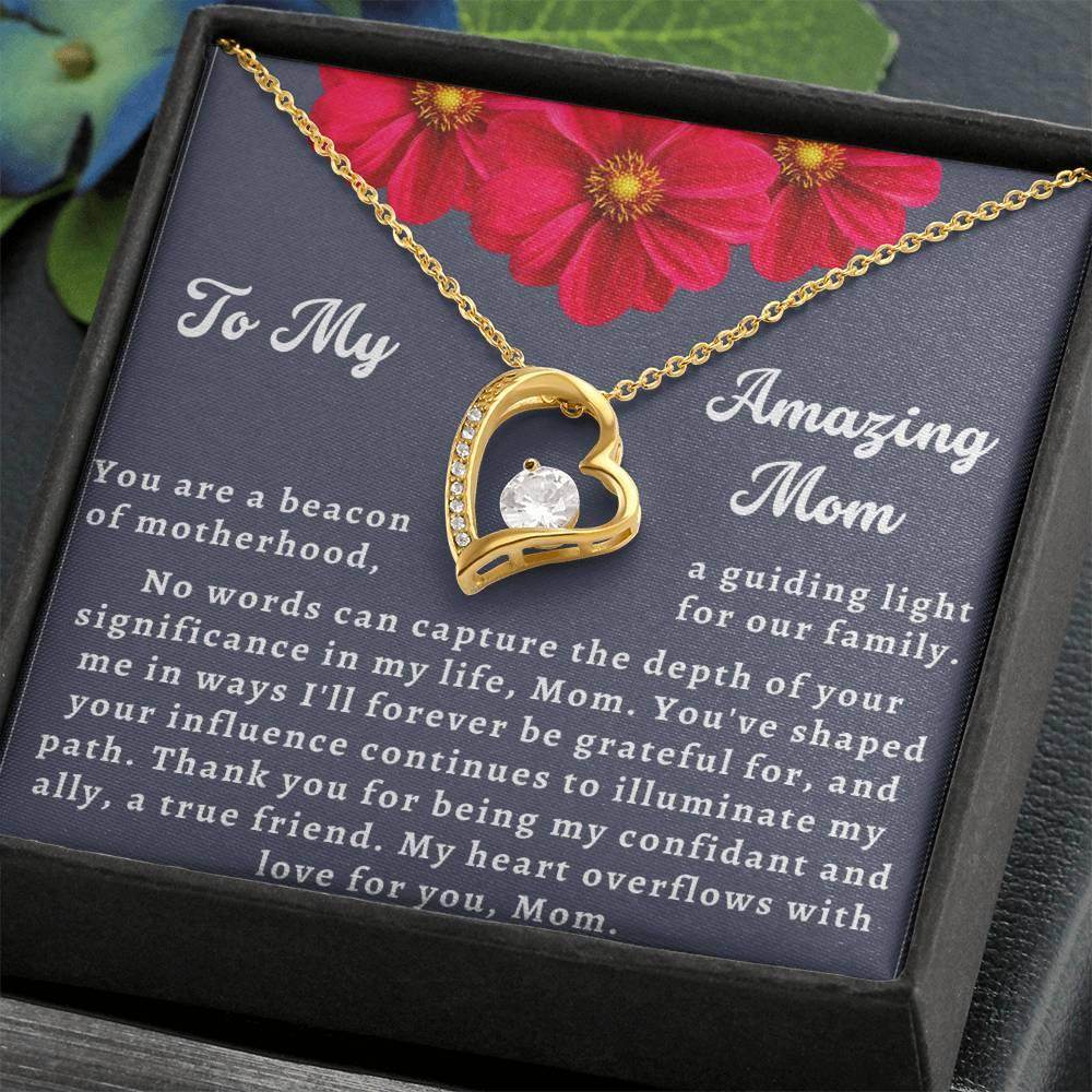 Custom Christmas Necklace Gift To Mom - Forever Love Necklace To My Amazing Mom - Giftsmojo