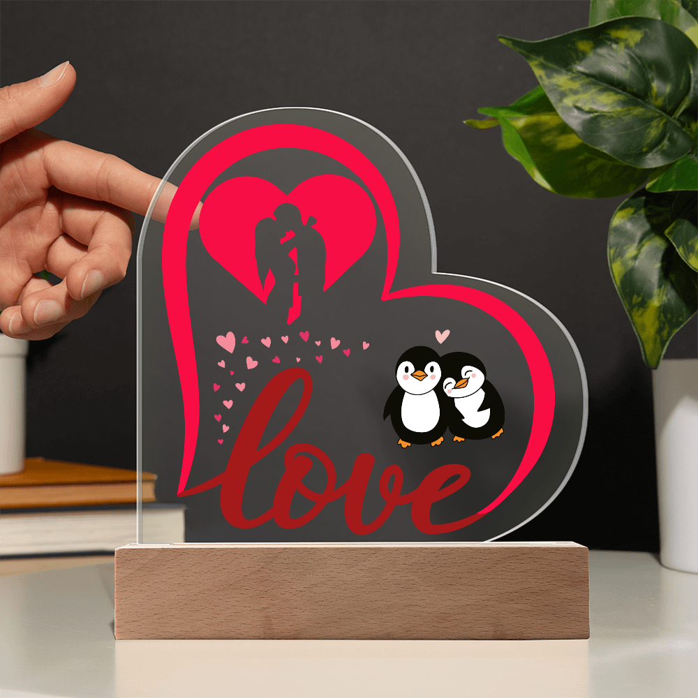 Love You Heart Acrylic Plaque