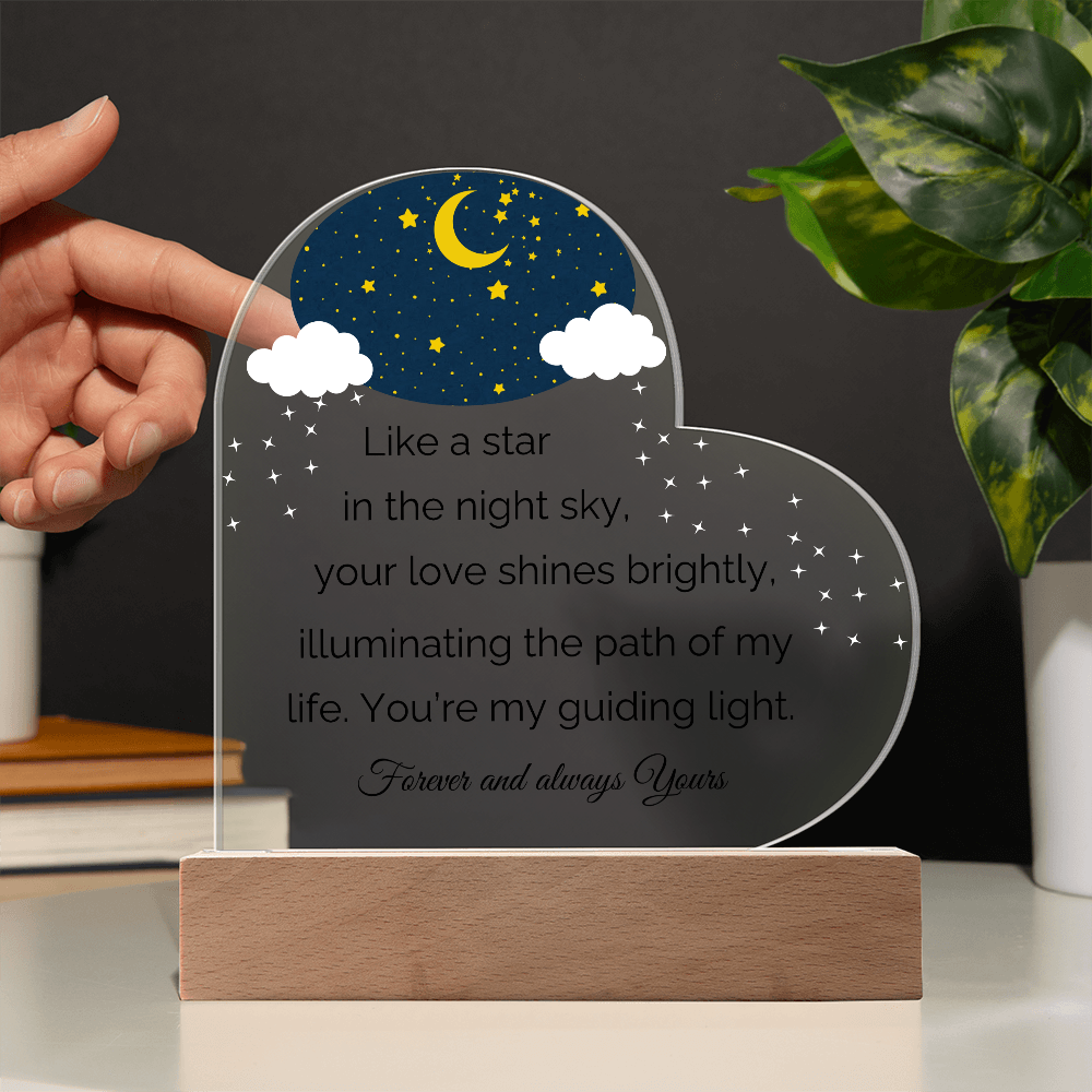 Couple Love Heart Acrylic Plaque for Valentine, Anniversary Birthday