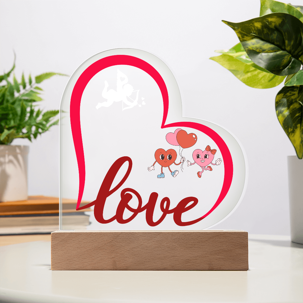 Love Heart Acrylic Plaque Gift for couple