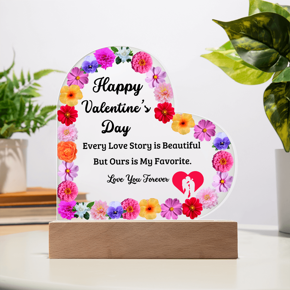 Couple's Valentine Heart Acrylic Plaque