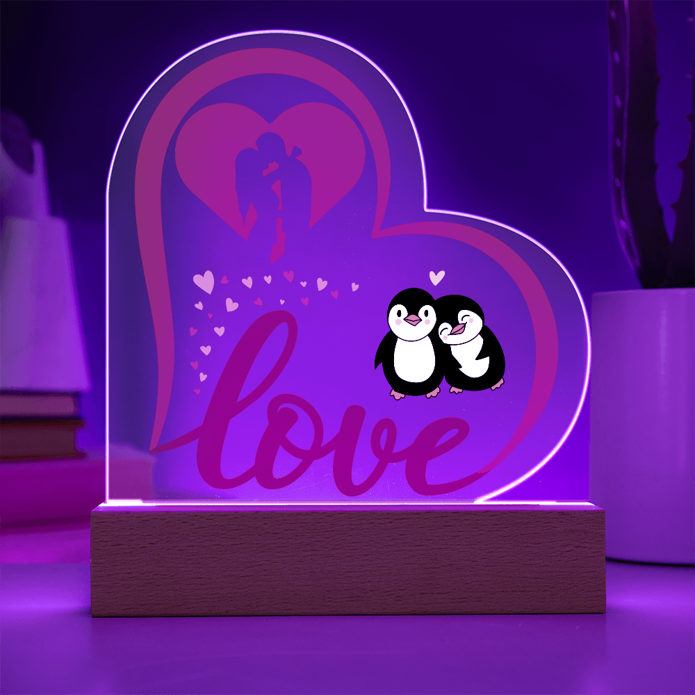 Love You Heart Acrylic Plaque