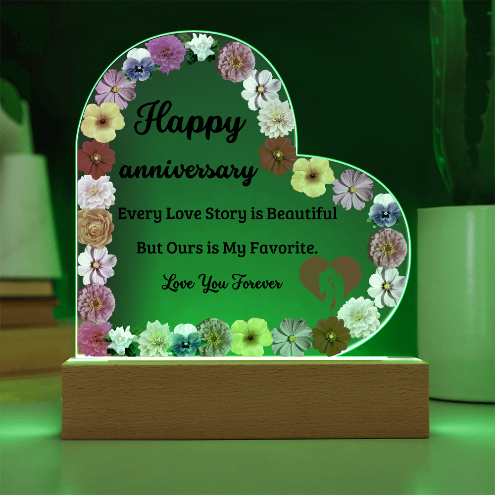 Anniversary Heart Acrylic Plaque